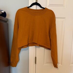 lululemon Cropped Oversized Crewneck Gold Spice Sz 10